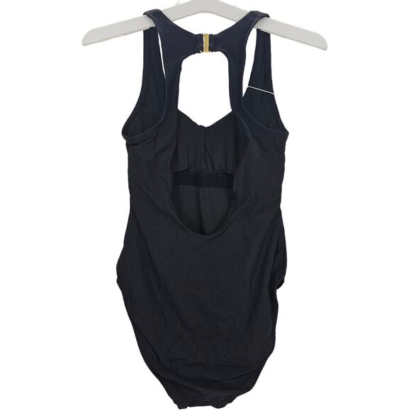 Andie Swim Womans size XXS The Catalina Ribbed One Piece Swimsuit in Black NEW - Picture 3 of 8